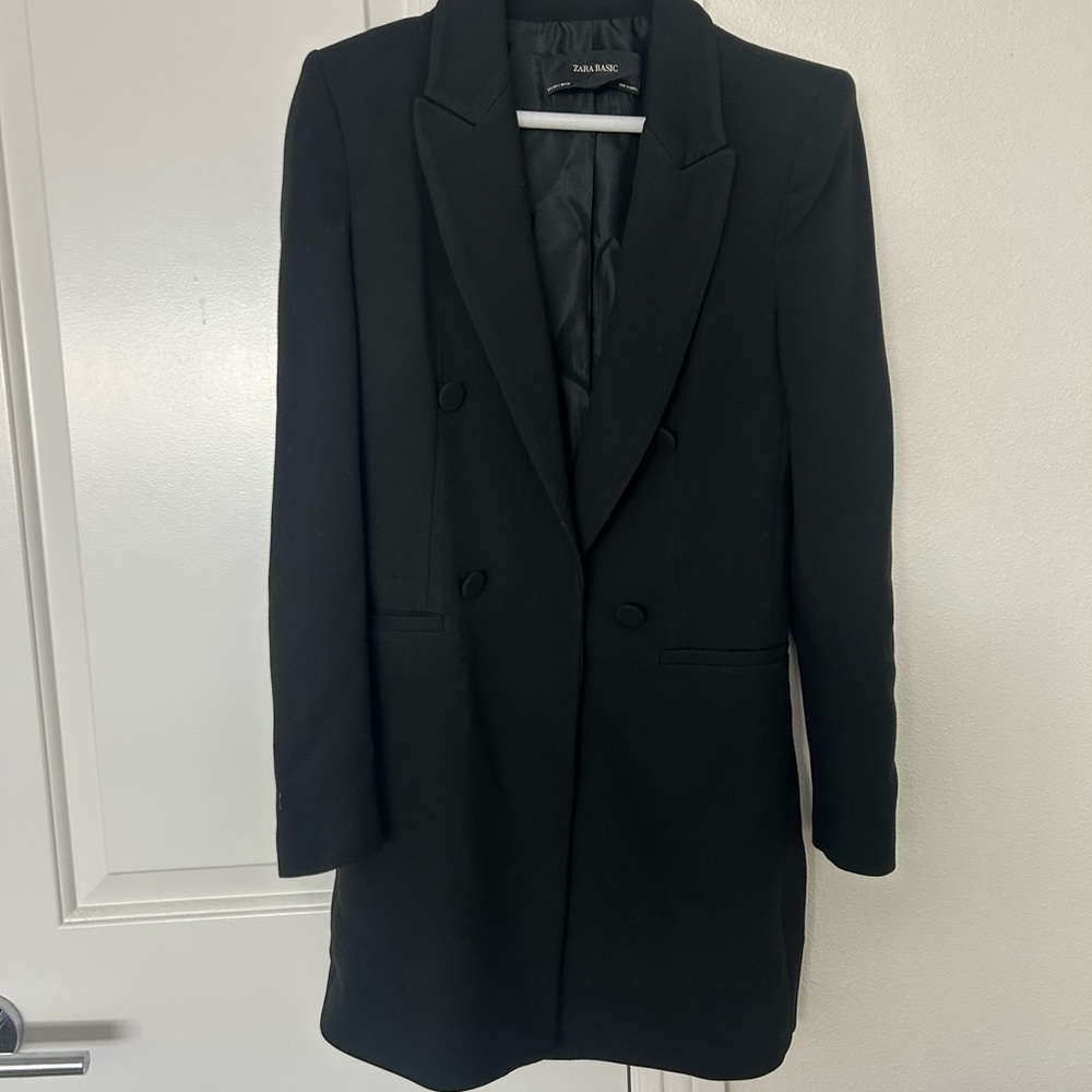Zara Black Double-Breasted Blazer